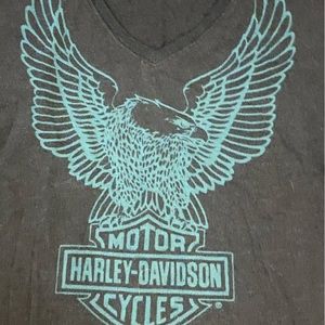 Harley Davidson Womens vneck shirt sz medium